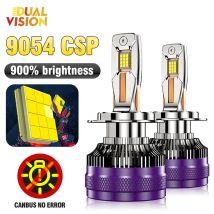 Dualvision H7 LED Car Headlights H8 H1 H4 H11 HB3 9005 HB4 9006 9012 HIR2 H9 9054 CSP Turbo Fan Canbus High Low Beam 12V
