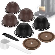 5 Stück wieder verwendbares Kaffeekapsel-Set, kompatibel mit nachfüll baren Kaffee pads aus Kunststoff in Lebensmittel qualität