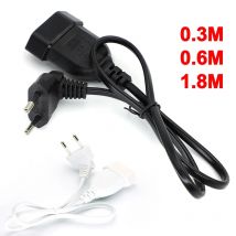 Europea 90 Grad Stecker Auf Buchse Power Verlängerung Kabel Für PC Computer PDU 0,3 m/0,6 m/1,8 m EU 2Prong Biegen Abgewinkelt Kabel