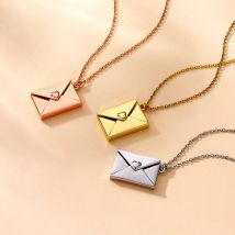 Personal isierte Druck umschlag Liebe Schriftzug Halskette, Liebes notiz, Liebesbrief, Umschlag Anhänger, Geschenk für ihre 3 Farben