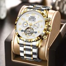 HAEMMER vollautomatische mechanische Multifunktionsuhr Herrenmode High-End-Trend wasserdichte Herrenuhr aus Edelstahl