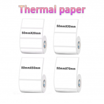 Etykiety termiczne o szerokości 50 mm, białe, wodoodporne, samoprzylepne, papierowe, do oznaczania odzieży, cen towarów, etykiety do drukarek.