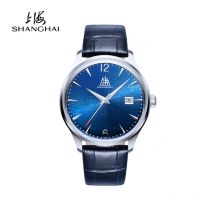 Orologio da uomo della serie Shanghai Tribute Orologio meccanico automatico Quadrante blu Calendario Orologio di lusso Orologio con zaffiro impermeabile da 39 mm