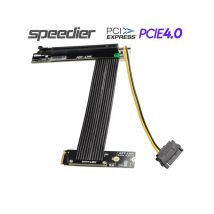 ADT-Link Universal PCI-E 4.0 x16 To M.2 NVMe SSD Extension Cable Gen 4 M2 Key M Riser Card Adapter w Sata Power GPU Jumper Cable