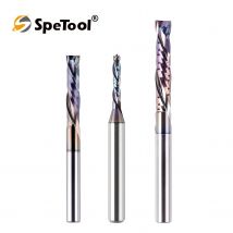 SpeTool Taglierina per scanalature a spirale Taglierina a compressione per albero da 6 8 mm con rivestimento TAC Fresa in metallo duro solido per fresa per legno