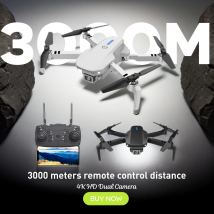 KBDFA E88Pro Drone Professionale 4K HD Doppia Fotocamera 3000 Metri di Distanza di Controllo Remoto Elicottero Pieghevole WIFI FPV Quadcopter Dron