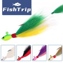 FishTrip 3 stücke Bucktail Jig Kopf Meer Angeln Haken Haar Jig 7-56g Meer Mehrfarbige Forelle Bass angeln Köder Zubehör Salzwasser