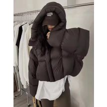 Trendy Amerikanische Kurze Baumwolle Jacke frauen Winter Mode Mit Kapuze Baumwolle Kleidung Koreanische Lose Fit Parkas Weibliche