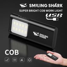 Smiling Shark TIP065 Mini lampada da lavoro ricaricabile, torcia tascabile con proiettore COB, con design a clip, per corsa all'aperto, escursionismo