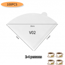 50/100pcs V-Shaped Disposable Coffee Filter Paper Bags Eco-Friendly Coffee Brewing Filters Hourglass Design for Coffee Supplies