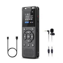 Digital voice recorder with functions such as timed recording, voice-activated recording, external microphone connection, intern