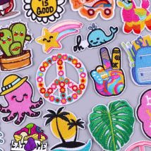 Cartoon Patch Iron On Patches For Clothing Thermoadhesive Patches Flower Embroidery Patch On Kids Clothes Stickers Jacket Badge