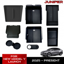 For Tesla New Model Y 2025 Launch Juniper Teslajuniper ABS with Silicone Non-slip Mat Console & Armrest Storage Box Upper