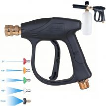 Autolavaggio ad alta pressione, spruzzatore per tubo da giardino Pistola ad acqua Nucleo in alluminio Inserimento rapido Ugello a forma di ventaglio a 5 colori Ugello per auto W