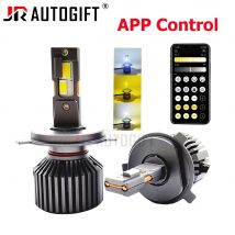 1Pair X10C APP LED Headlight APP Control Color H4 H7 H11 HB3 HB4 9012 3 Colors Flash Auto Bulb LED Light for Car Headlight