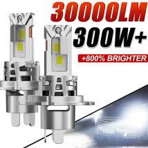 H4 H7 LED Headlights 300000LM 300W CANBUS Plug-N-Play Turbo Auto Bulb High Low Light Fog Lamp 12V 24V Mini H4 Car Lights 6000K