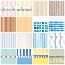 1:12 DIY Puppenhaus 50X35CM Küche Bad Wohnzimmer Boden Tapete (Keine klebrigkeit auf der rückseite) für Dekoration Zubehör