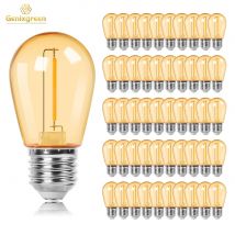 E27 LED Edison Light Bulb S14 1W Amber Plastic Shatterproof 10W Equivalent Incandescent Bulb Dimmable String Light Replace Bulb