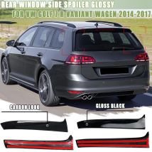 Glänzend schwarz/Carbon-Look für VW Golf 7 R Variante 2014–2017, vertikaler Heckscheiben-Seitenspoiler, Canard Canards Splitter, passend