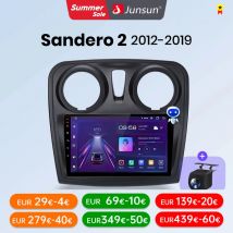 Junsun CarPlay Android Auto Autoradio per Renault Logan 2 Sandero 2014-2019 GPS Sistemi Intelligenti