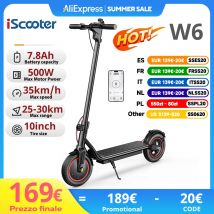 W6 Skuter elektryczny 500W Skuter elektryczny dla dorosłych 36V 7.8Ah Escooter 35km/h Maksymalna