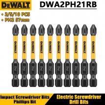 DEWALT 2/5/10 sztuk PH2 57mm wkrętak udarowy bity Phillips Bit wkrętak elektryczny wiertła akcesoria do elektronarzędzi DWA2PH21RB