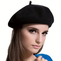 Synthetische, elegante französische Baskenmütze mit integrierter gerader Bob-Perücke, schicke Wintermütze für Damen, hochwertiges, bequemes und perfektes Geschenk