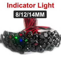 8/12/14MM Metallanzeige Licht Auto Motorrad Wasserdichte LED Pilot Signal Lampe Panel Warnung 12V 24V Anpassung