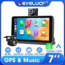 7" Carplay AI Screen 2.5K Dashcam With Rearview Camera GPS Navigation 5G WiFi Wireless Android Auto Dual Bluetooth FM Radio AUX