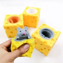 Pop Up Divertente Mouse e Blocco di Formaggio Spremere Giocattolo Antistress Nascondere e Nascondere Figure Antistress Agitarsi Giocattoli per Bambini Adulti