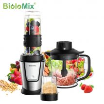 BioloMix 3-in-1 robot da cucina multifunzionale 700W frullatore portatile per spremiagrumi frullatore personale tritatutto per alimenti e smerigliatrice a secco