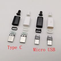 10 Stücke USB Typ C Stecker/Micro USB 5 Pins Stecker Montage Stecker Lade Datenkabel DIY Reparatur löten USB Adapter