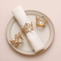 100 Stück Serviettenhalter, Krone, Serviettenring, Hochzeit, Party, Versammlungen, Tischzubehör, Zuhause, Bankett, Abendessen, Servietten-Dekoration