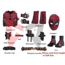 Neuer roter Overall Deadpooling 3 Wade Winston Wilson Gürtelzubehör Maske Cosplay Kostüm zur Auswahl Film Anti-Held-Anzug