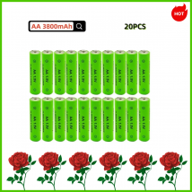 20PCS AA wiederaufladbare AA 1,5V 3800mAh Alkaline Batterie für Taschenlampe Spielzeug Uhr ersetzen Ni-Mh Batterie