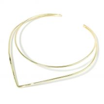 Geometric Metal Choker Necklaces For Women Double-deck Design Simple Alloy Torques Collar Necklace Fashion Jewelry Accessories