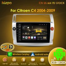 Hizpo 2din Android 13.0 Autoradio Per Citroen C4 C-Triomphe C-Quatre 2004-2009 Multimedia Video 4G Carplay RDS DSP GPS Navigaion