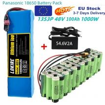 Nuova batteria agli ioni di litio 48V 100Ah 2000W 13S3P DC/T adatta per motori 48V con caricabatterie BMS + 54.6V