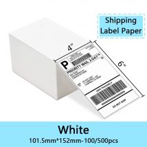 Papier termiczny do etykiet 100x150mm (4"x6"), 100/500 sztuk, do etykiet wysyłkowych termicznych DHL UPS Express z kodami kreskowymi, kompatybilny z 9220/9210/246S/D200