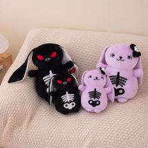 ​ ​ Süßes Halloween-Häschen-Kuscheltier ​ ​   Plüschtiere, gruseliges Kaninchen, Stofftier, Plüschpuppe, Halloween-Thema, Party-Dekoration, Geschenk