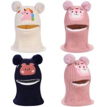 Neue Winter Warme Baby Einteilige Hut Schnee Hut für Jungen Mädchen Kinder Ohr Schutz Kappe Outdoor Winddicht Kapuze beanies Weihnachten Hut