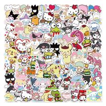 50/100 sztuk Kawaii moja melodia Kuromi Hello Kitty naklejki dla dzieci dziewczyny DIY papiernicze pamiętnik Cute Cartoon Sanrio naklejki naklejki