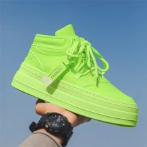 Herbst Winter lässig Sneaker Männer Wohnungen Schnürung High Top Sneakers Männer trend ige grüne Höhe zunehmende Plattform Sneakers für Männer
