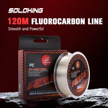 SOLOKING 120M FLUOROCARBON Beschichtung Nylon Angelschnur Vorfachschnur für Karpfen Bass Forelle Angelschnur Verschleißfestigkeit Stromschnur