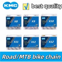 Łańcuch rowerowy KMC X8 X9 X10 X11 X12 szosowy/MTB 8s 9s 10s 11s 12s 118L 126L z szybkozłączką do SHIMANO SRAM