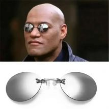 1-2PCS Clip Auf Nase Gläser Runde Randlose Matrix Morpheus Sonnenbrille Mini Rahmenlose Vintage Männer Brillen UV400