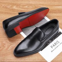 Kleidschuhe mit roter Sohle für Herren, Business-Büro, Herren-Loafer, flache Herrenschuhe, Fahrschuhe, lässige Mokassin-Slip-On-Hochzeits-Lederschuhe