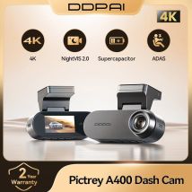 Dash Cam Pictrey A400 4K, schermo IPS da 1,9", controllo app WiFi, visione notturna, modalità parcheggio 24 ore, registratore DVR per auto, nuovo modello 2025