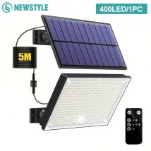 Nuove luci solari da 400 LED Sensore di movimento esterno Luci di sicurezza solari 3 modalità Luce da giardino Impermeabile Luce ad energia solare Cortile Sh