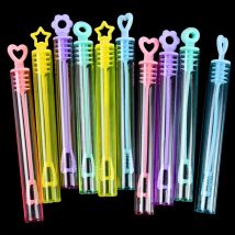 10Pcs Mini Blase Rohr Spielzeug Herz Zauberstab Rohr Leere Blase Seife Flasche Hochzeit Geschenke Für Gäste Kinder Geburtstag Party Pinata füller